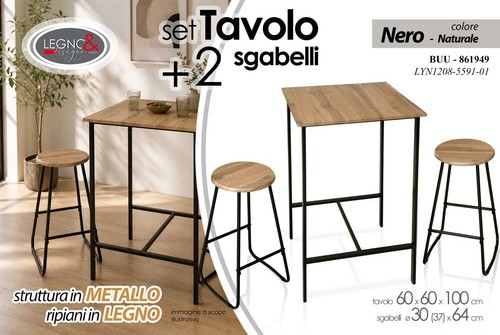 Set tavolo sgabelli stile - set, 2
