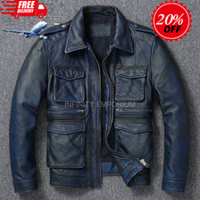 Giacca biker uomo pelle di