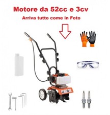 Motozappa 52cc raggio 30cm motocoltivatore a scoppio 2 tempi