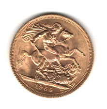 STERLINA ORO REGINA ELISABETTA II°  1964 (tipo fiocchetto) - SPLENDIDA
