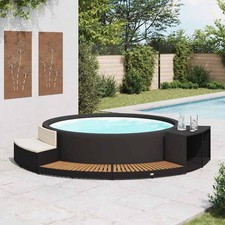 Bordo Spa Nero in Polyrattan e