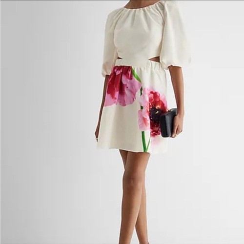 Express cream and pink floral - express,