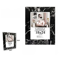 CORNICE PORTA FOTO QUADRI TELE POSTER 18 X 24CM MODELLO EFFETTO MARMO NERO 71670