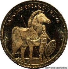 V1412 Rare Turkey 7,5 Millions Lira Trojan Horse Yasayan 1999 Or Gold 999% Proof