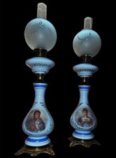 coppia di lumi a petrolio