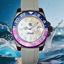 Orologio 40mm Nero PVD Rivestito SS Automatico 24 Jewel Cristallo Zaffiro Seiko MVT