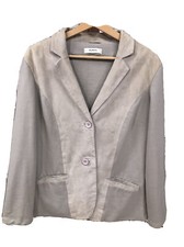 GIACCA ALPHA STUDIO DONNA COLOR GRIGIO TORTORA TAGLIA 44 IN PELLE E COTONE