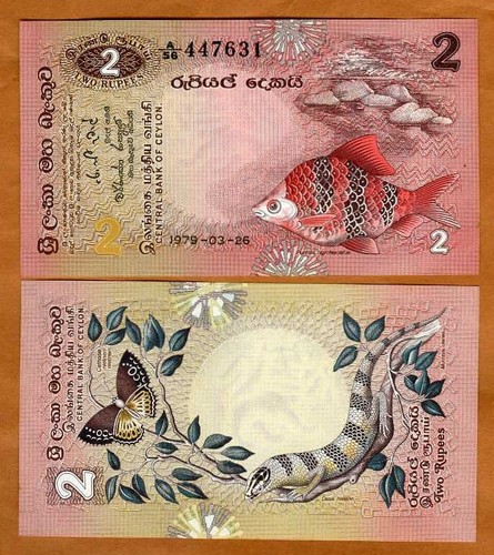 Sri lanka ceylon 2 rupie - sri, /