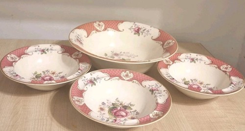 Antico set ciotola - , floreale