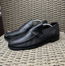 Mocassini vintage YSL Yves Saint Laurent in pelle nera punta quadrata taglia 44 UK 10 