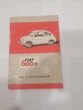 fiat 600 d libretto libro manuale uso e manutenzione originale book owners