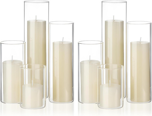 Set candele colonna avorio e - set, a