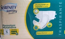 120 Pannoloni Serenity Taglia S  4 Pacchi Da 30 Pezzi Extra 8 Gocce...
