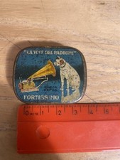 La voce del padrone scatola latta punti grammofono epoca collezione