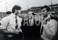 Foto vintage Calcio, Milan, Boban, Berlusconi, Savicevic, 1993, stampa 24x18 cm