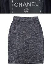 Gonna donna CHANEL tweed P37736V27256 lunghezza ginocchio taglia 38 made in France