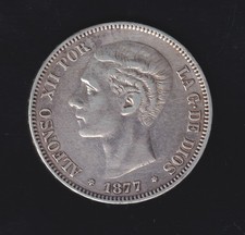 SPAGNA MONETA ALFONSO XII 5