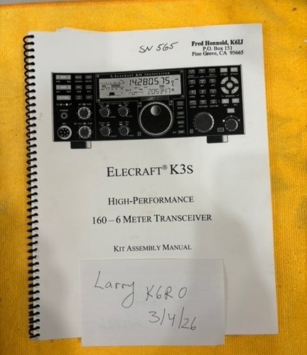 Elecraft k3s kit manuale - elecraft, di