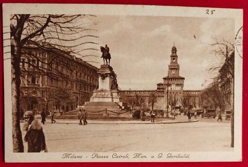Cartolina milano piazza - milano,