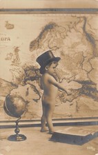 18-3A) CARTOLINA NBC BAMBINO CILINDRO MAPPAMONDO CARTINA GEOGRAFICA