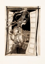 TOGO Enzo Migneco (1937) Opera Grafica Incisione Acquaforte su carta 50 x 35 cm 