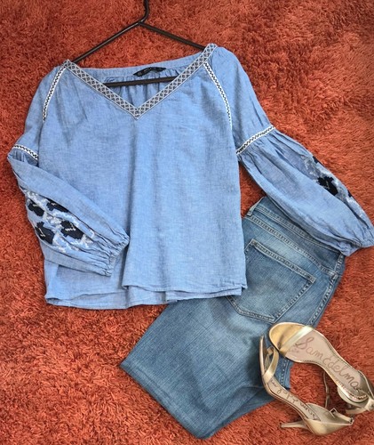 Zara basic top blue - zara,
