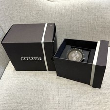 Citizen Eco-Drive AT2245-57E St.Acciaio Nero Rotondo Axiom Solare Da Watch Auth