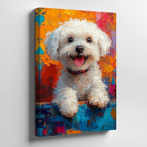 Quadro cane cucciolo bianco