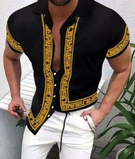 Hombre Camisa Botones Camiseta