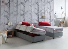 Letto singolo Diana, con contenitore in tessuto, con materasso Cm 80x190 incluso