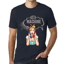 Uomo Maglietta Ciao Macchina – Hello Machine – T-shirt Stampa Grafica Divertente