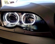 FARI NERI BMW SERIE 3 E46 BERLINA/TOURING ANGEL EYES AD U+ MOTORINI 09/01-03/05