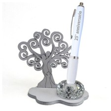34284 Bomboniere PortaPenne Cristallo Albero Vita Famiglia 25 Anniversario Nozze