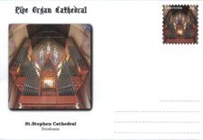 Enveloppe cover Brief orgue Orgel Pipe Organ Cathedral St. Stephen Brisbane Aus.