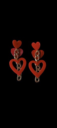 Orecchini pendenti con cuori - cuori, e