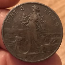 Moneta 5 Centesimi 1909 Prora