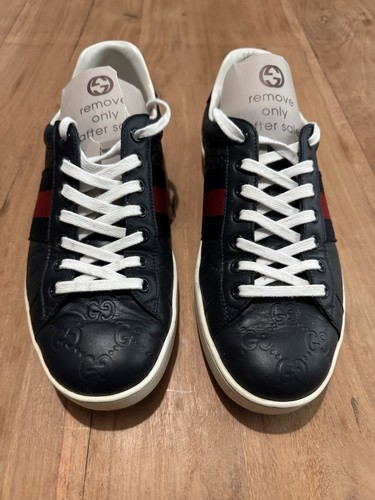 Gucci ace monogram blu navy - gucci,