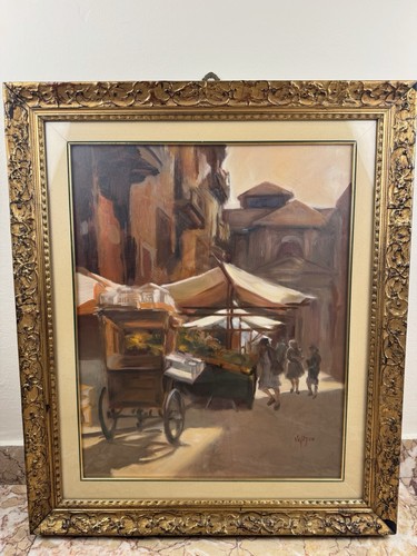 Dipinto olio tela vintage - dipinto, su