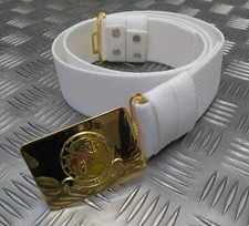 Genuine Irish Naval Service White Corlene Parade Uniform Belt With Insignia IBB3