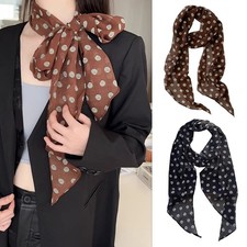 Sciarpa chiffon a pois marrone
