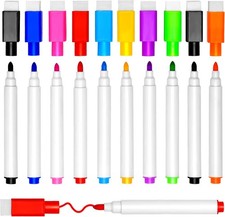 Fai da te 10 Pezzi Marcatori per Lavagna Bianca, 9 Colori Penne per Lavagna Bianca, Punta Fine Magnetica
