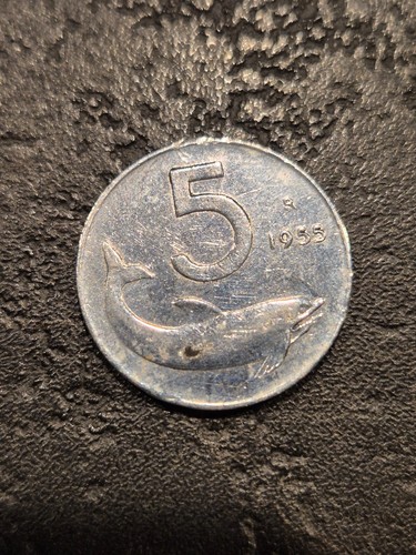 Moneta lire 1955 - 5, delfino
