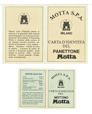 CARTE IDENTITA' PANETTONE E PANETTONCINO MOTTA - ANNI '60 (3/34)