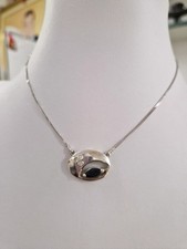 Vendo 98€ Gr. Collana oro bianco 18 kt come nuova con zaffiro e diamanti 