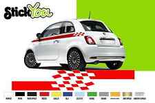 Kit adesivi Fiat 500 strisce fiancate fasce scacchiera vari colori- 501