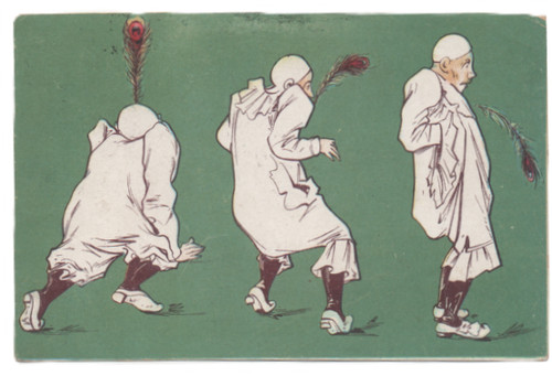 Pierrot con piume - con, pavone
