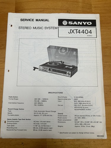 Sanyo jxt 4404 - impianto, stereo