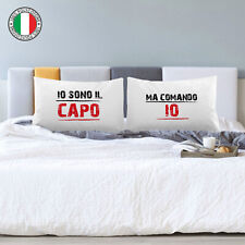 Coppia federe IO SONO IL CAPO letto matrimoniale Idea Regalo SanValentino