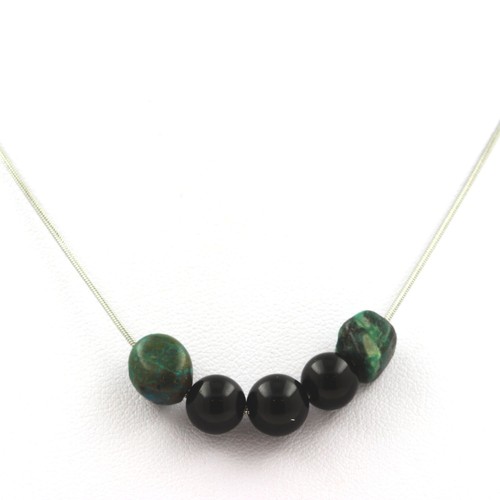 Collana perle agata nero - agata, 8