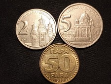 JUGOSLAVIA - N. 3 MONETE DA 2/5 DINARA E 50 PARA DEL  1999 - 2002